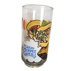 Vintage‎ The Great Muppet Caper Glass 1981 Kermit Fozzie Gonzo Jim Henson